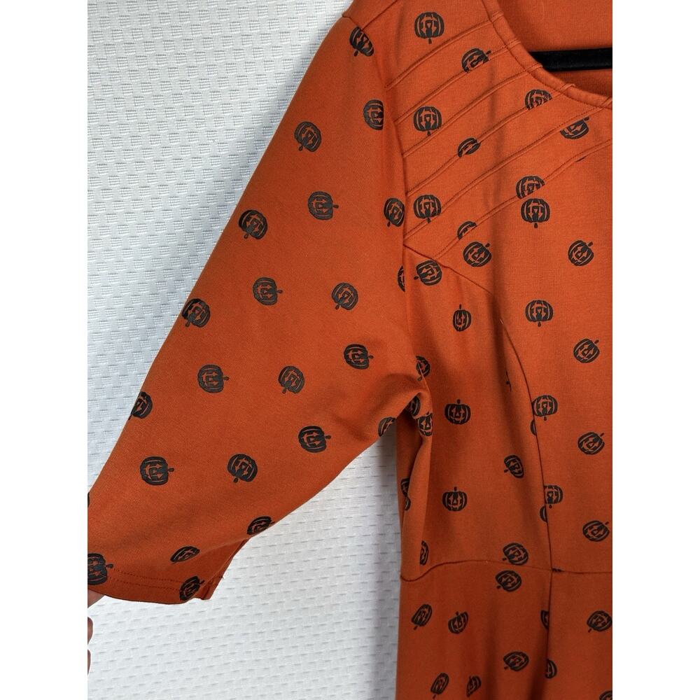 Unique Vintage brand Halloween Pumpkin Jack-o'-lantern dress XL 1x 16 - Picture 6 of 15